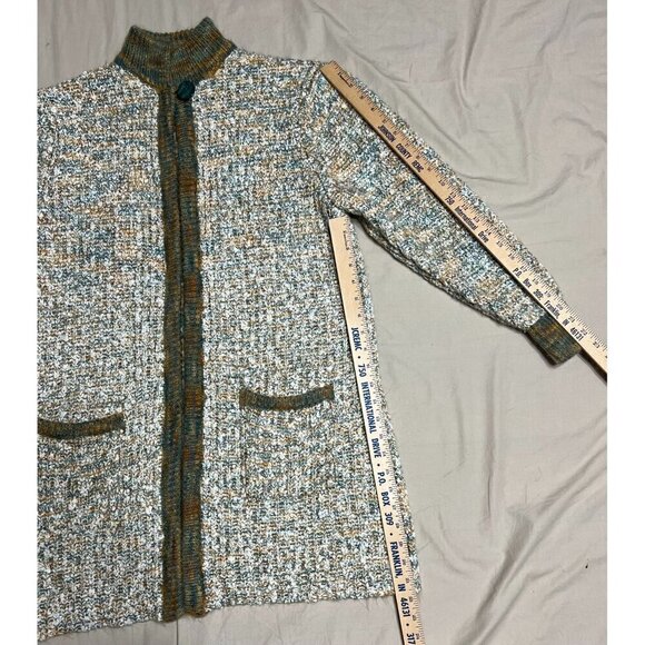 Monto Par Le Chois Large Multicolor Knit Duster Cardigan With Pockets Button - Picture 6 of 11